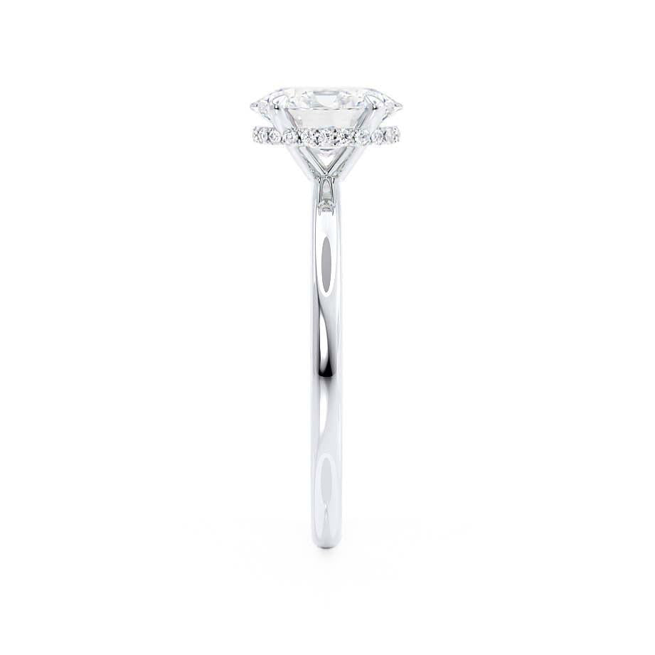 Side profile showing the classic four-prong setting and slim band.