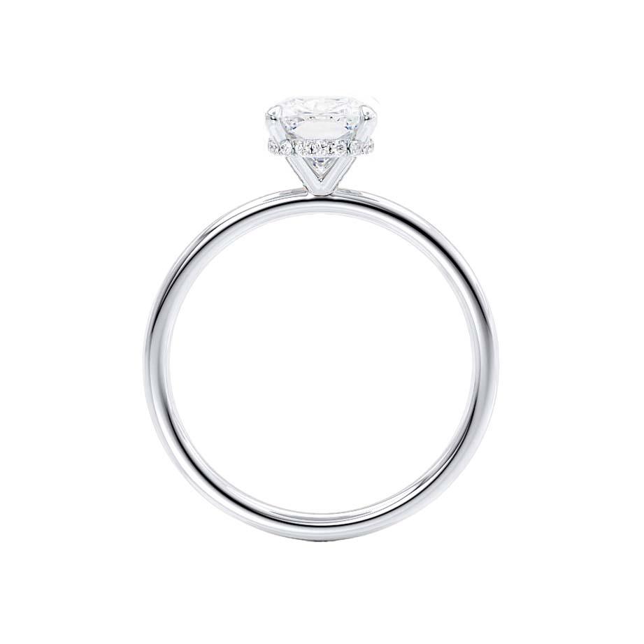 Side profile featuring the hidden halo, visible only in silhouette for a discreet sparkle.