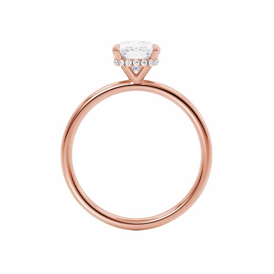 Side profile capturing the hidden halo beneath the diamond, adding a subtle touch of brilliance.
