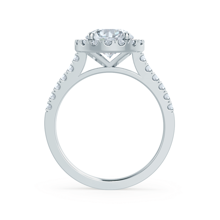 Ring sizing reference for Daisy round lab diamond halo ring on hand