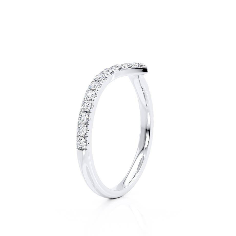 Side view of a pavé eternity ring showcasing its full-circle diamond brilliance.