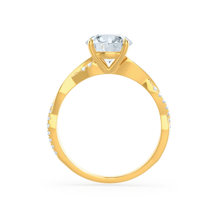 Top view of the Wisteria round lab grown diamond ring with classic six-prong solitaire design
