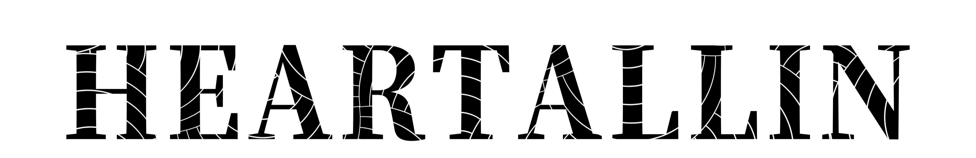 Minimalist brand logo image featuring the word "HEARTALLIN" in bold serif typography, centered on a clean white background-logo