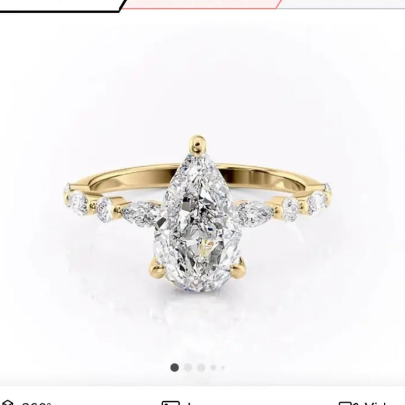 Custom Ring Set Link for Destiney to pay(2.5carat pear cut engagement ring+matched wedding band)