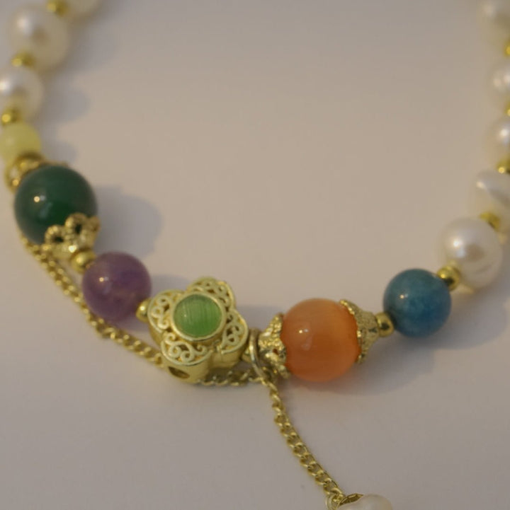 14K GoldRainbow Delight Gemstone Bracelet