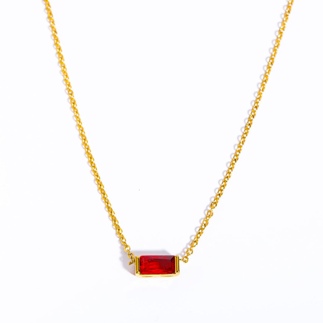 18K Gold Eternity Birthstone Necklace