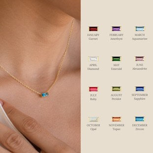 18K Gold Eternity Birthstone Necklace