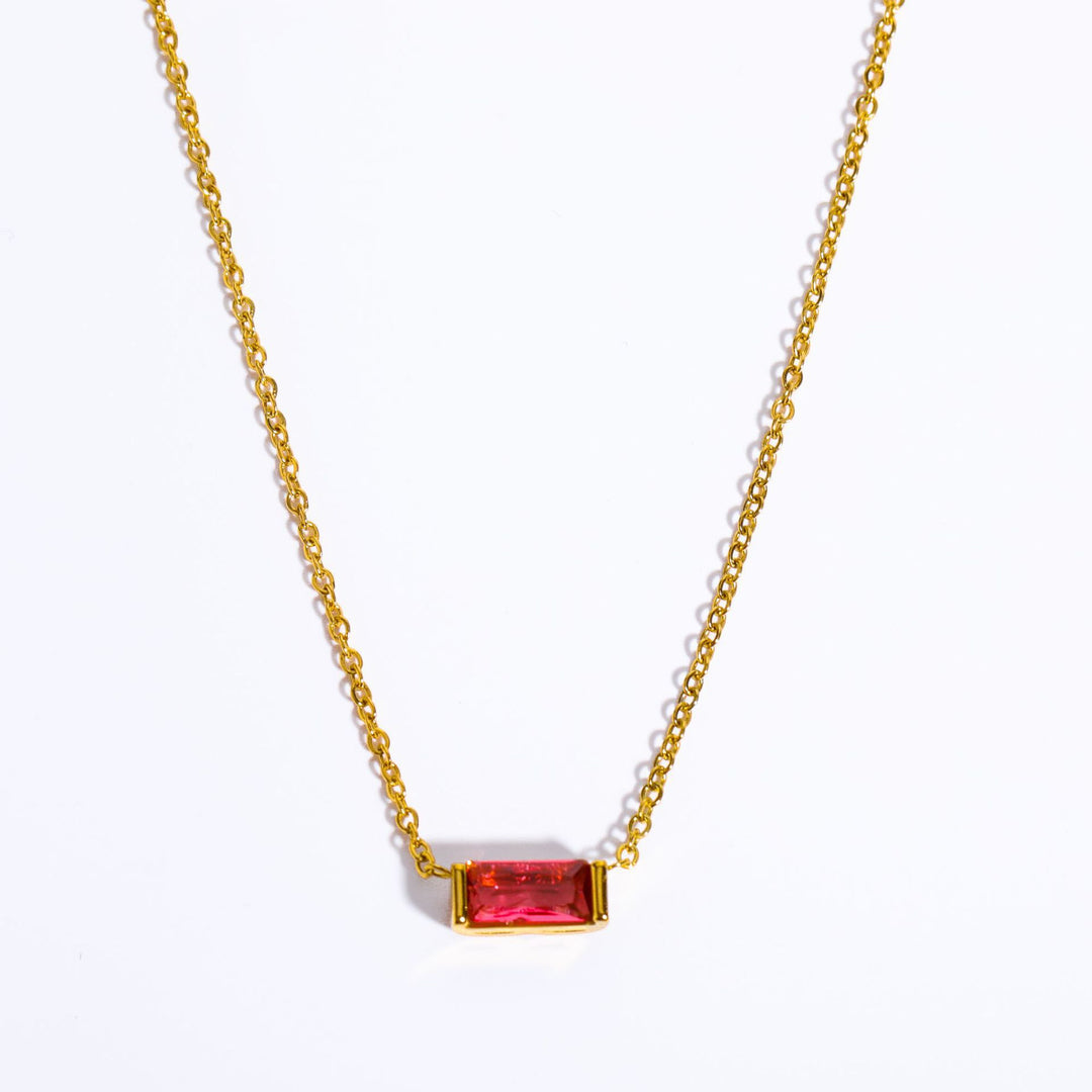 18K Gold Eternity Birthstone Necklace