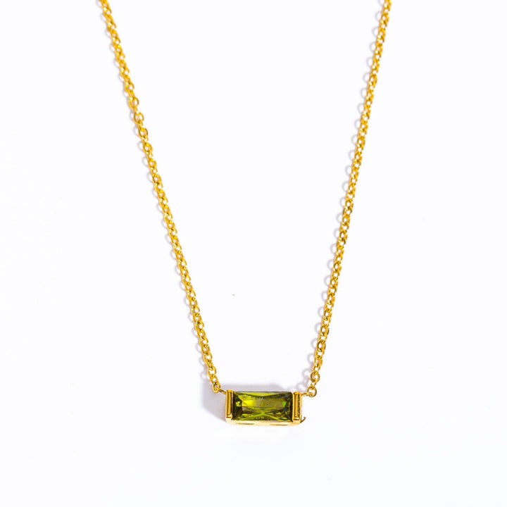 18K Gold Eternity Birthstone Necklace