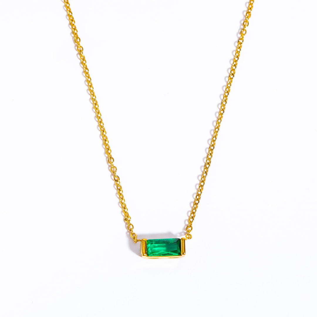 18K Gold Eternity Birthstone Necklace