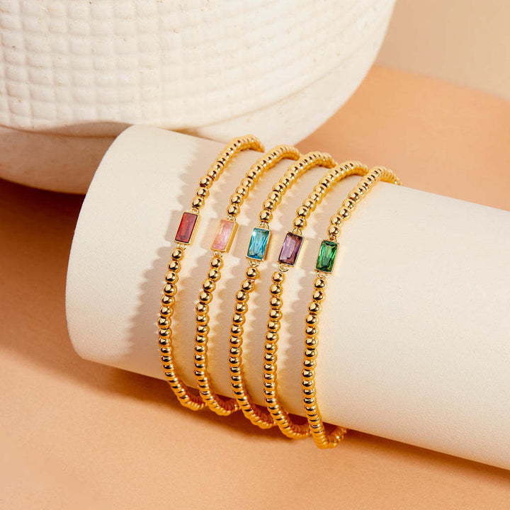 18K Gold Infinite Birthstone Bracelet