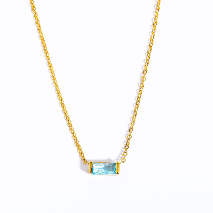 18K Gold Eternity Birthstone Necklace