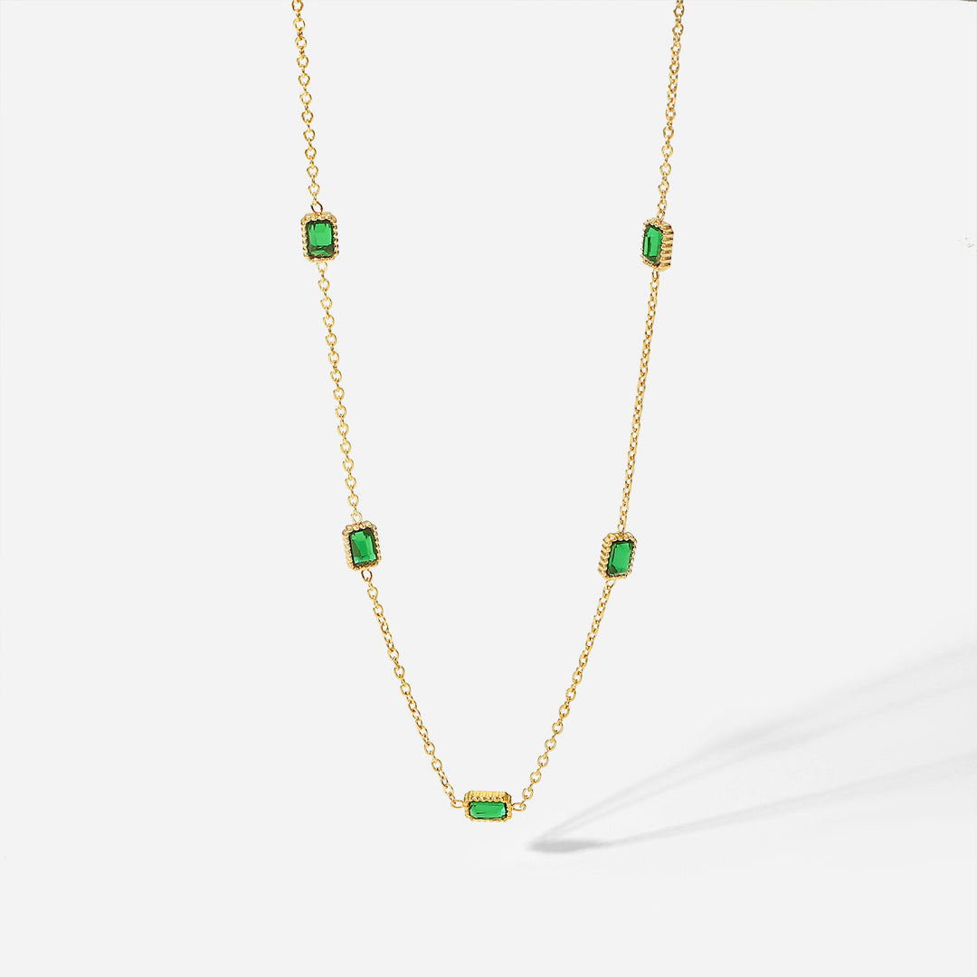 14K Gold zircon Necklace