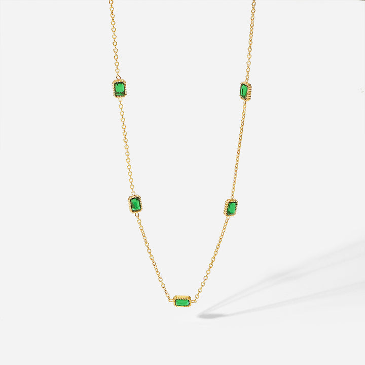 14K Gold zircon Necklace