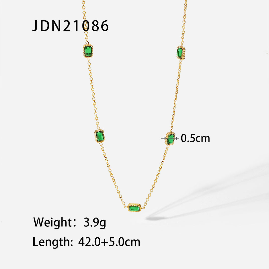 14K Gold zircon Necklace