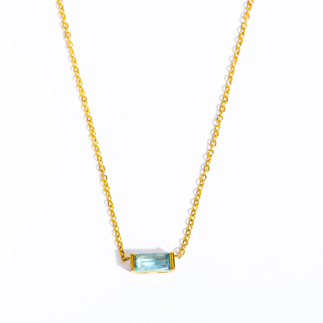 18K Gold Eternity Birthstone Necklace