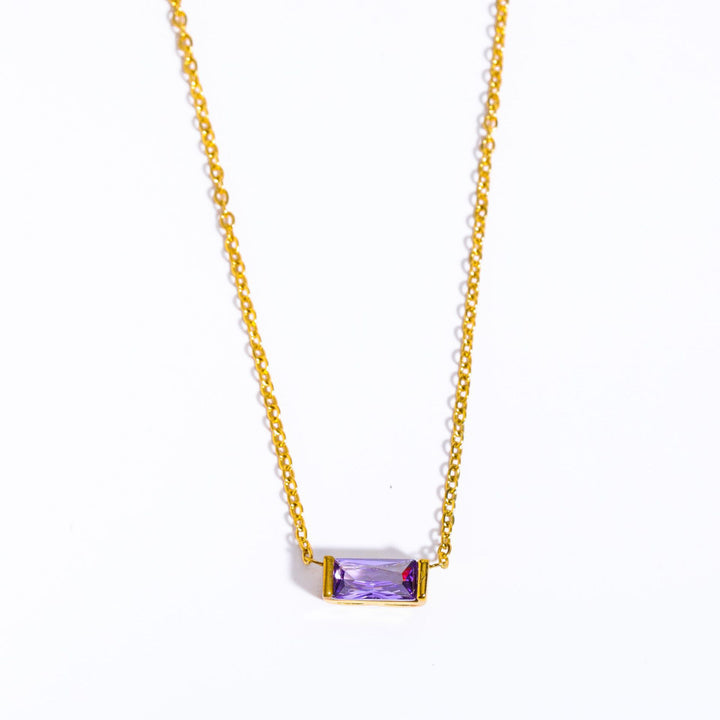 18K Gold Eternity Birthstone Necklace