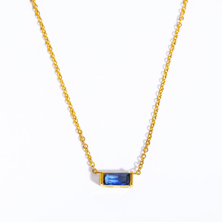 18K Gold Eternity Birthstone Necklace