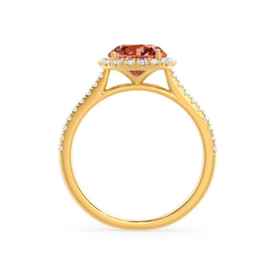 Top-down view revealing the balanced floral symmetry and sparkle of the petite diamond setting.