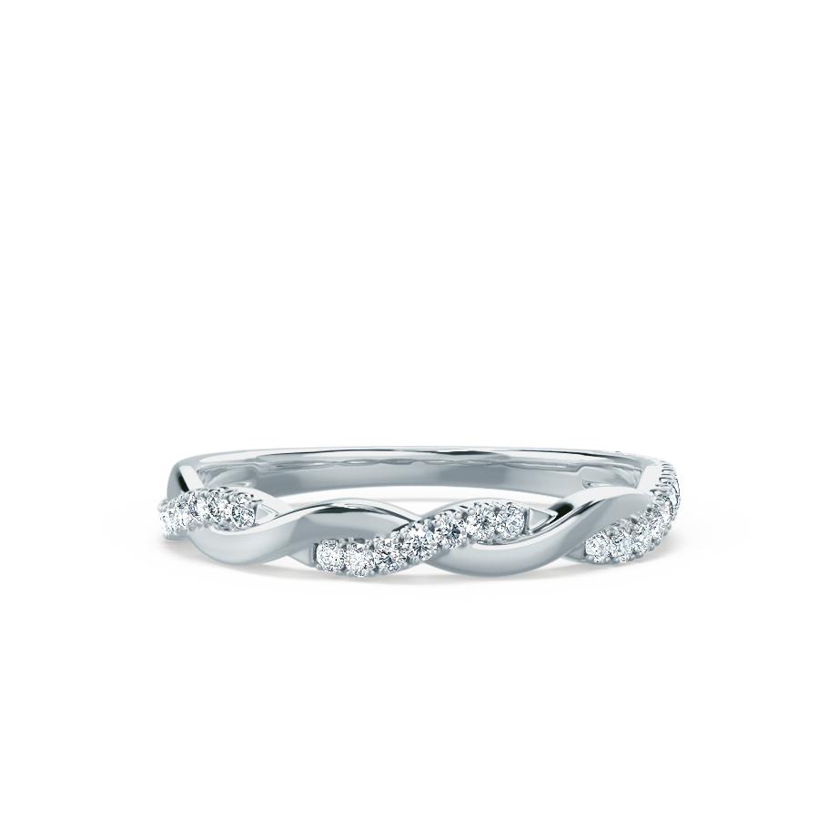 Top flat view of the leaf-motif ring with overlapping leaf and diamond patterns.