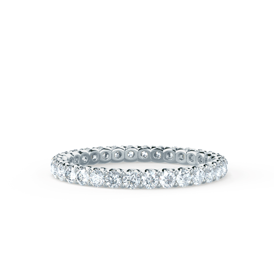 Macro shot of the full eternity band showcasing continuous diamond setting in high clarity detail.
