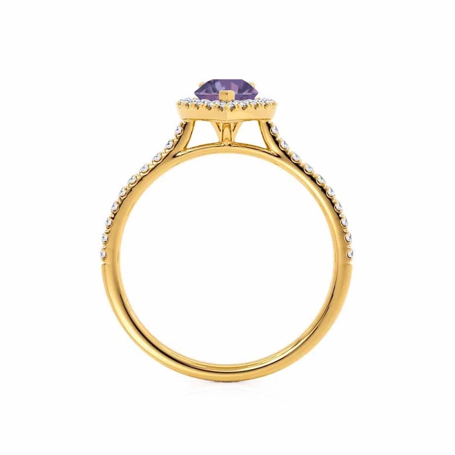 Top-down view – A flawless symmetry of gold, diamonds, and violet tones in perfect harmony.