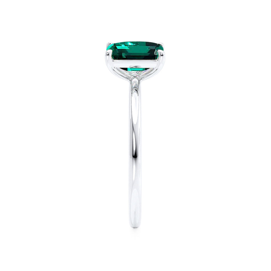 Side view – Highlights the elevated prong setting and fine craftsmanship of the 18k white gold band.