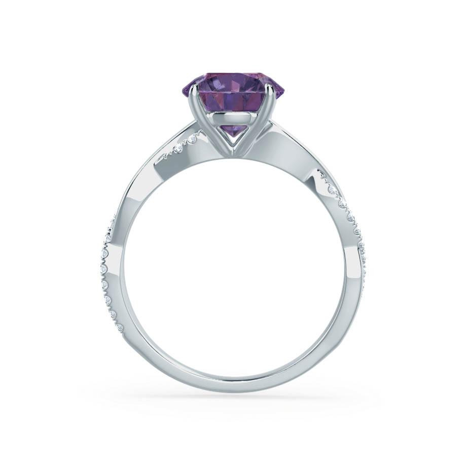 Top-down angle displaying the floral-inspired symmetry and full pavé diamond shoulder details.